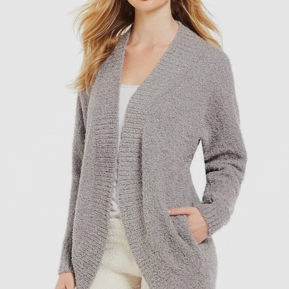 UGG Gray Open-Front Cozy Plush Cardigan